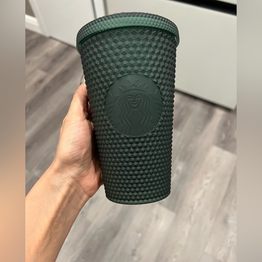 Starbucks grande army green studded tumbler. No straw